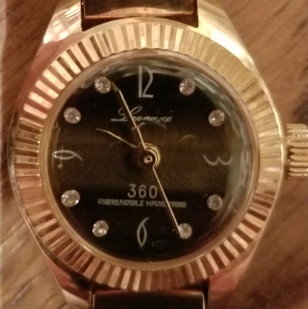 Vintage diamond 1960's 18kt plated diamond watch